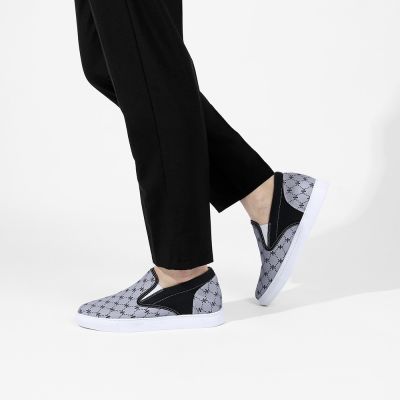 6CM Szare Płócienne Buty Slip-On | CHAMARIPA