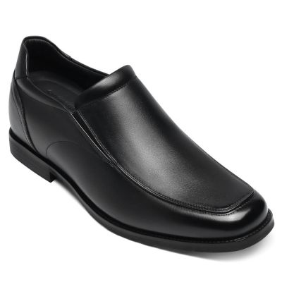 7cm Męskie Czarny Buty Slip-On ze Skóry Jagnięcej