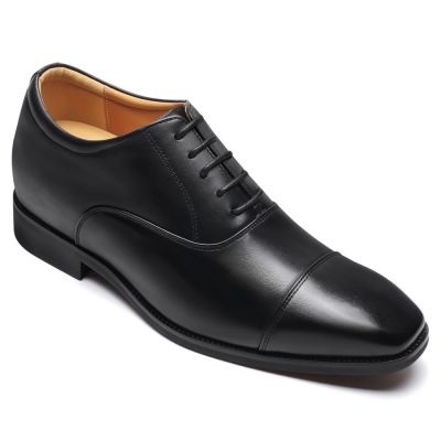 Buty Oxford Cap Toe 6 cm Czarne dla Mężczyzn | CHAMARIPA