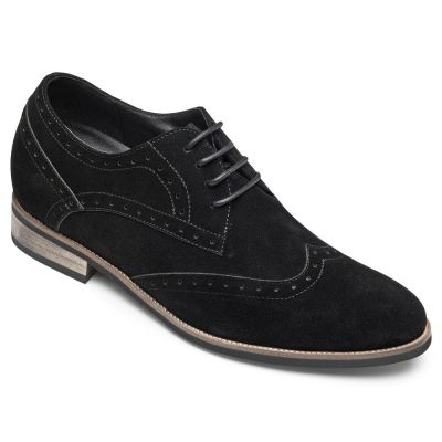 Zamszowe buty brogowe w stylu wingtip 8CM | CHAMARIPA