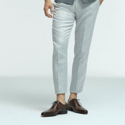 Brązowe skórzane buty oxford 7CM | CHAMARIPA