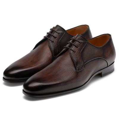 Brązowe skórzane buty derby 7CM | CHAMARIPA