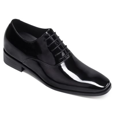 Czarne Buty Oxford Tuxedo z Podwyższeniem 7CM | CHAMARIPA