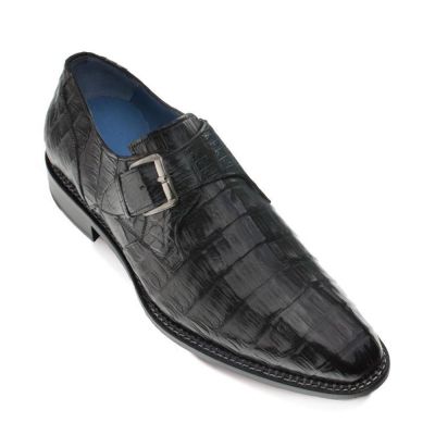 Czarne Skórzane Buty Monk Strap 6CM | CHAMARIPA