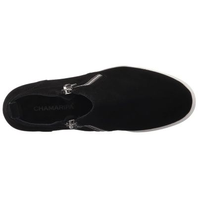 Chamaripa damskie wysokie trampki z ukrytym klinem 7 CM / 2,76 cala - czarne