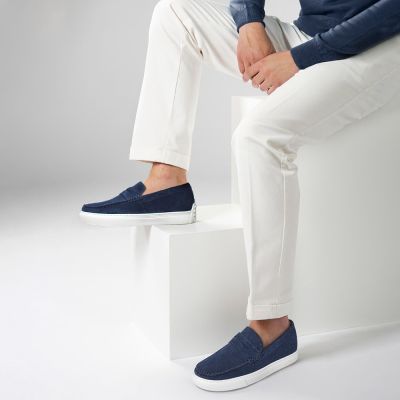 Penny loafers z zamszu - od 6 do 8 cm zwiększający wzrost