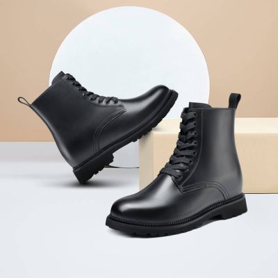 Buty Podwyższające Meskie - Buty Podwyzszajace Dla Mezczyzn - Czarne Buty Codzienne 8 CM 