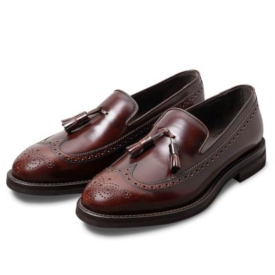 Loafersy Tassel z noskiem skrzydlatym 7CM | CHAMARIPA