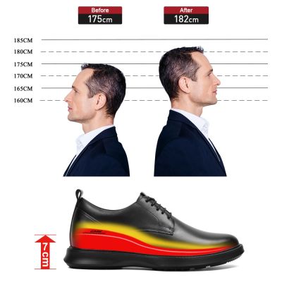 7CM Derby Buty Skórzane z Licowej Skóry | CHAMARIPA